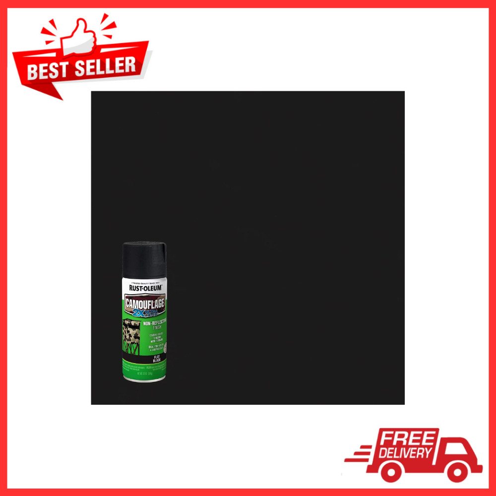 Black, Rust-Oleum Camouflage 2X Ultra Cover Spray Paint, 12 Ounce, Free Shipping
