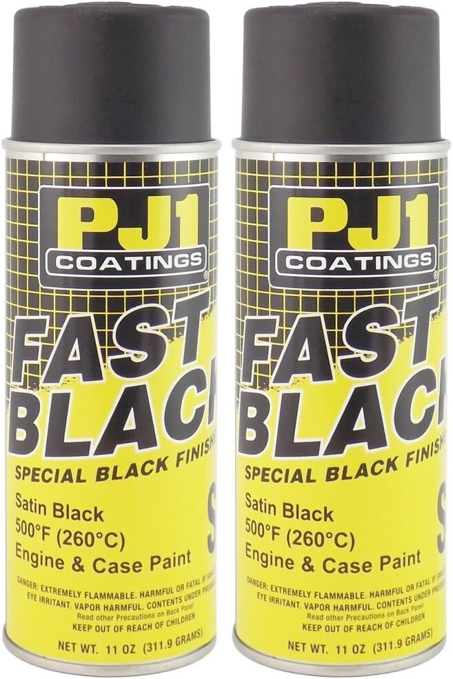 Satin Black Engine Spray Paint, 22 oz, 2 Pack