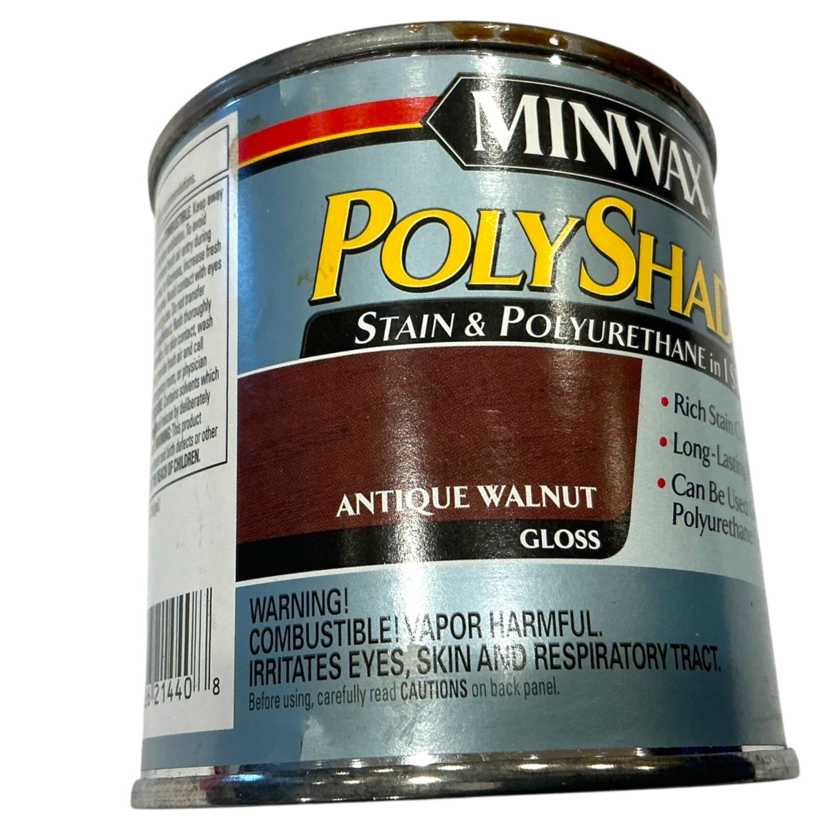 Minwax Polyshade Semi-Transparent GLOSS Oil-Based Stain Polyurethane .5 pint 8oz