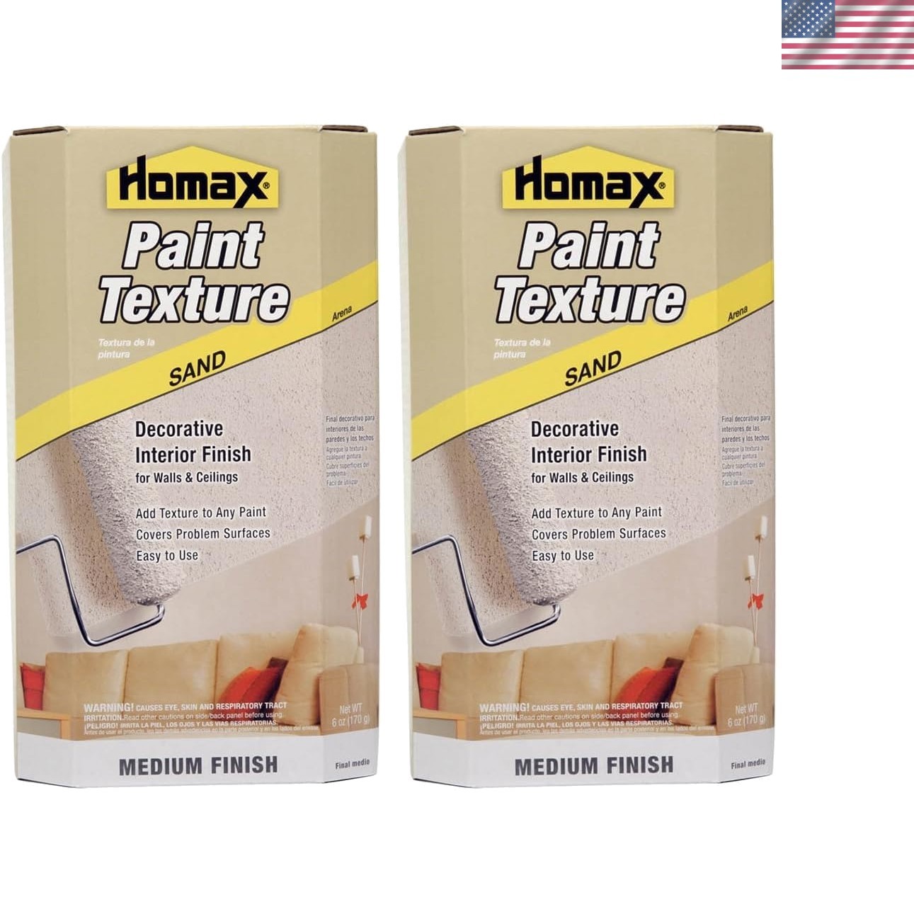 Homax Roll On Paint Additive – Sand Texture, Easy Repair in 6 oz Pack of 2
