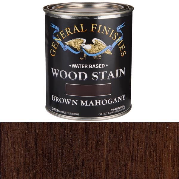 General Finishes Water Based Wood Brown Mahogany Stain Quart