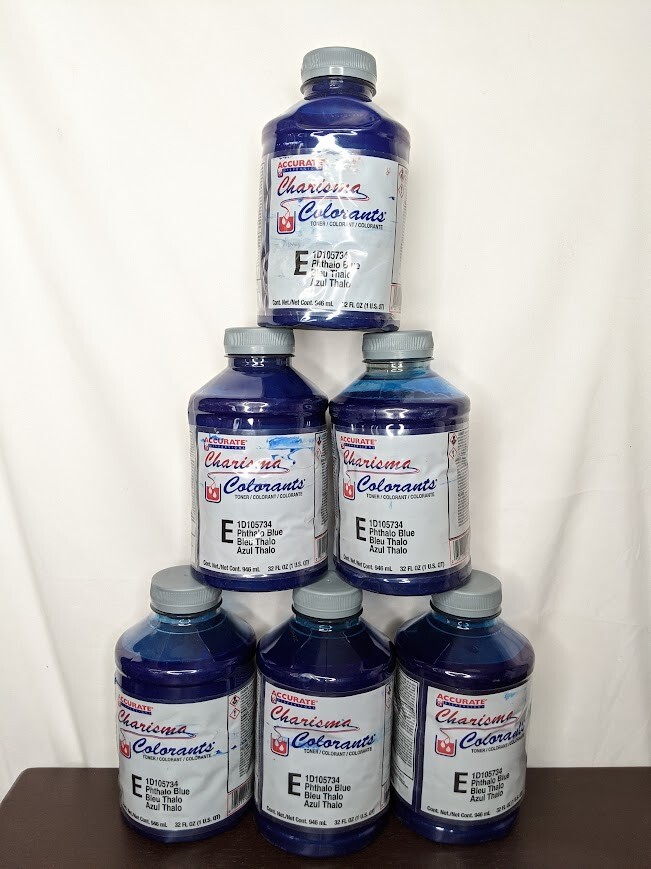 6pk- Accurate Charisma Colorant/tint E Phthalo Blue 32 fl oz (1D105734)