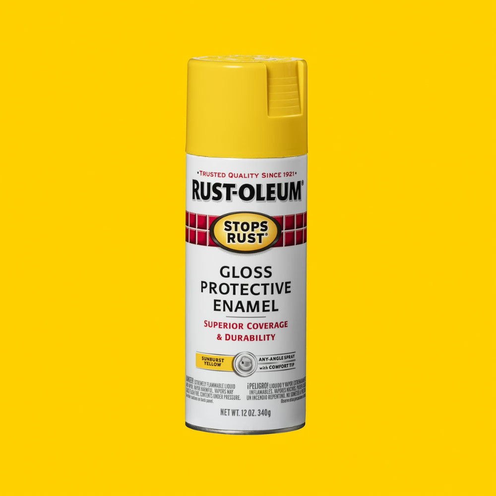 6 Pack Yellow, Rust-Oleum Stops Rust Protective Enamel Gloss Spray Paint, 12 oz