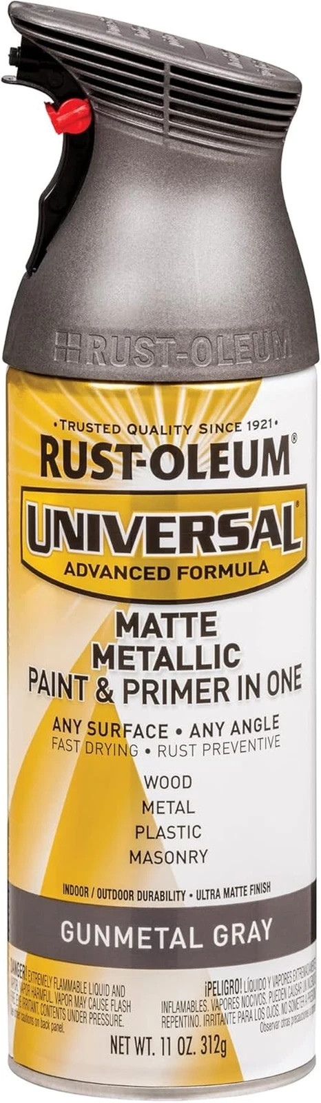 Metallic Spray Paint Matte Gunmetal Gray 11oz All Surface Universal