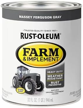 Rust-Oleum 280157 Farm & Implement Enamel Paint, Quart, Massey Ferguson Gray, (P
