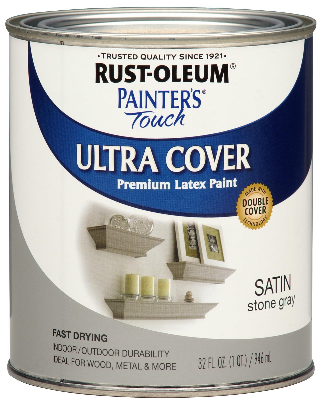 Rust-Oleum 267335 Painter’s Touch 32 Fl Oz (Pack of 1), Satin Stone Gray