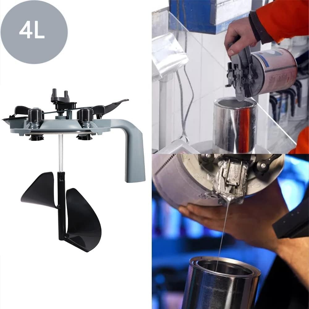 2 PCS Paint Mixing Lid Kit, 4L/1 Gallon Paint Can Mixer with Drip-Free Pourin…