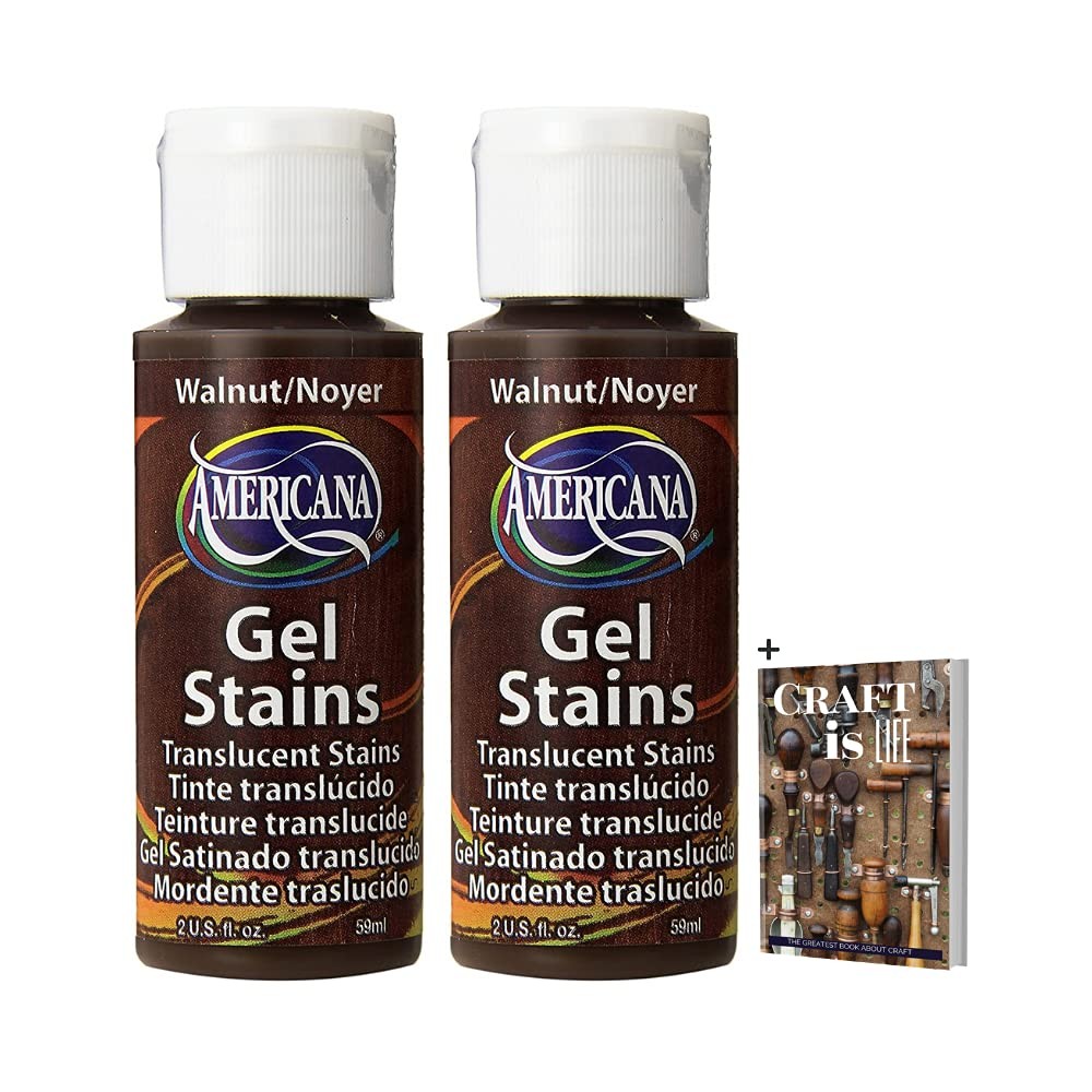 Americana Walnut Gel Stain – 2 Pack 2oz Water-Based Wood Stain Solution Finis…