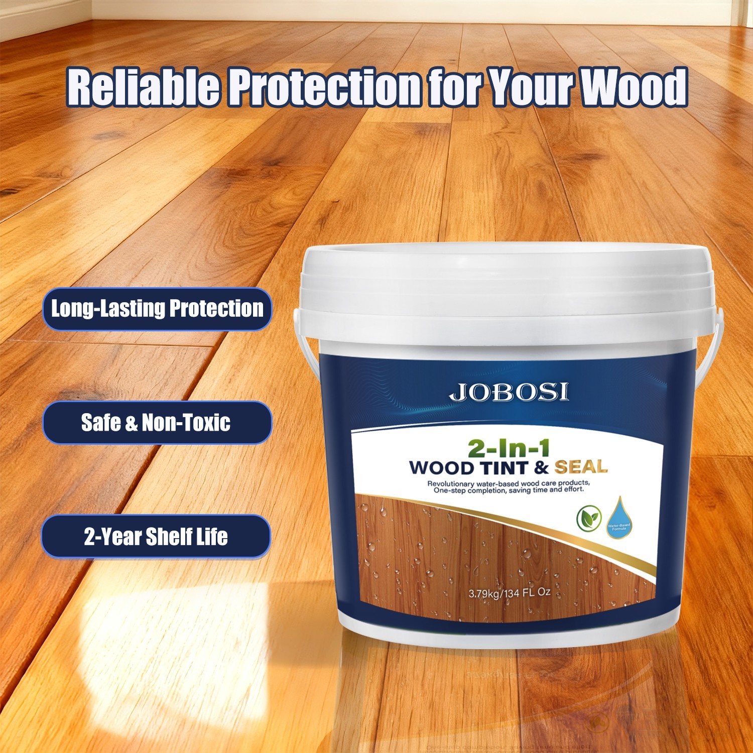 Wood Stain & Sealant 1 Gallon | Extreme Weather Protection for Decks, Fences