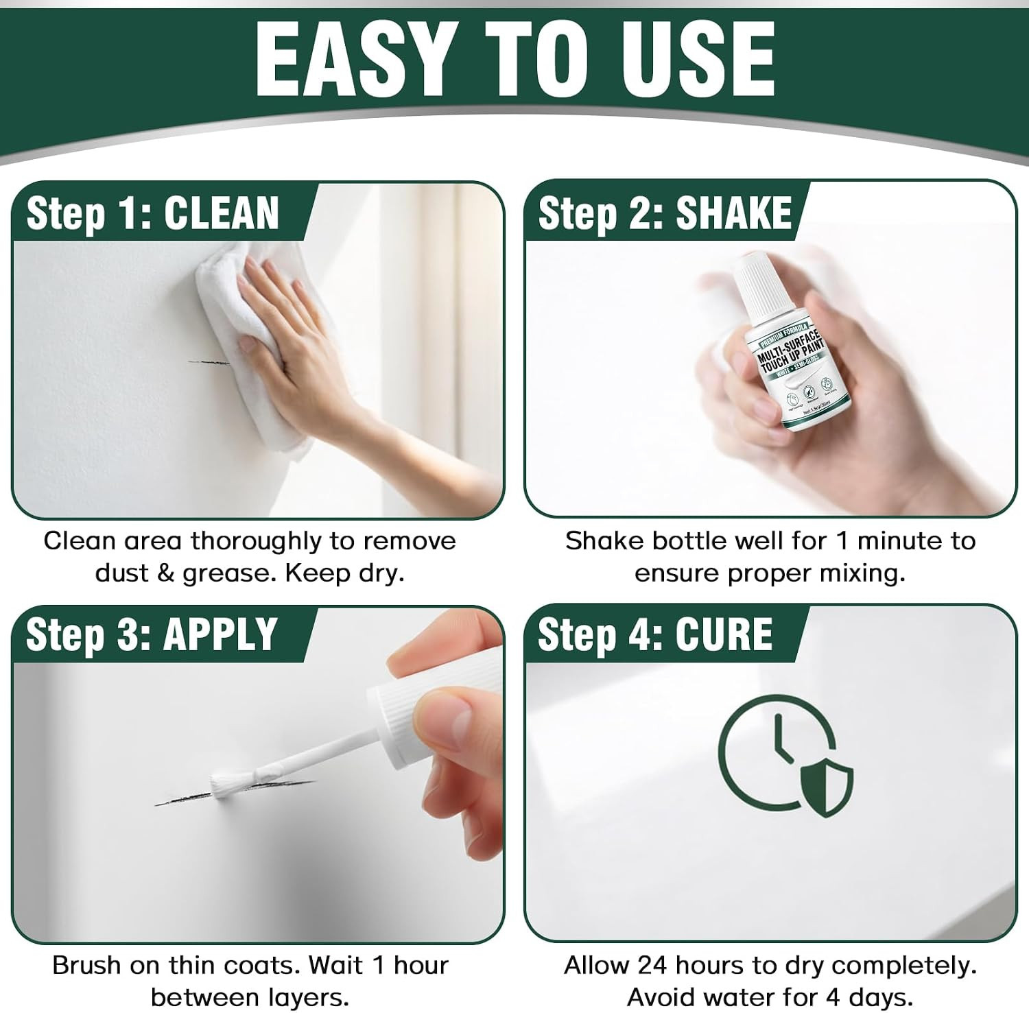 White Touch up Paint Pen – Multi Surface White Paint for Cabinets, Furniture, Wa