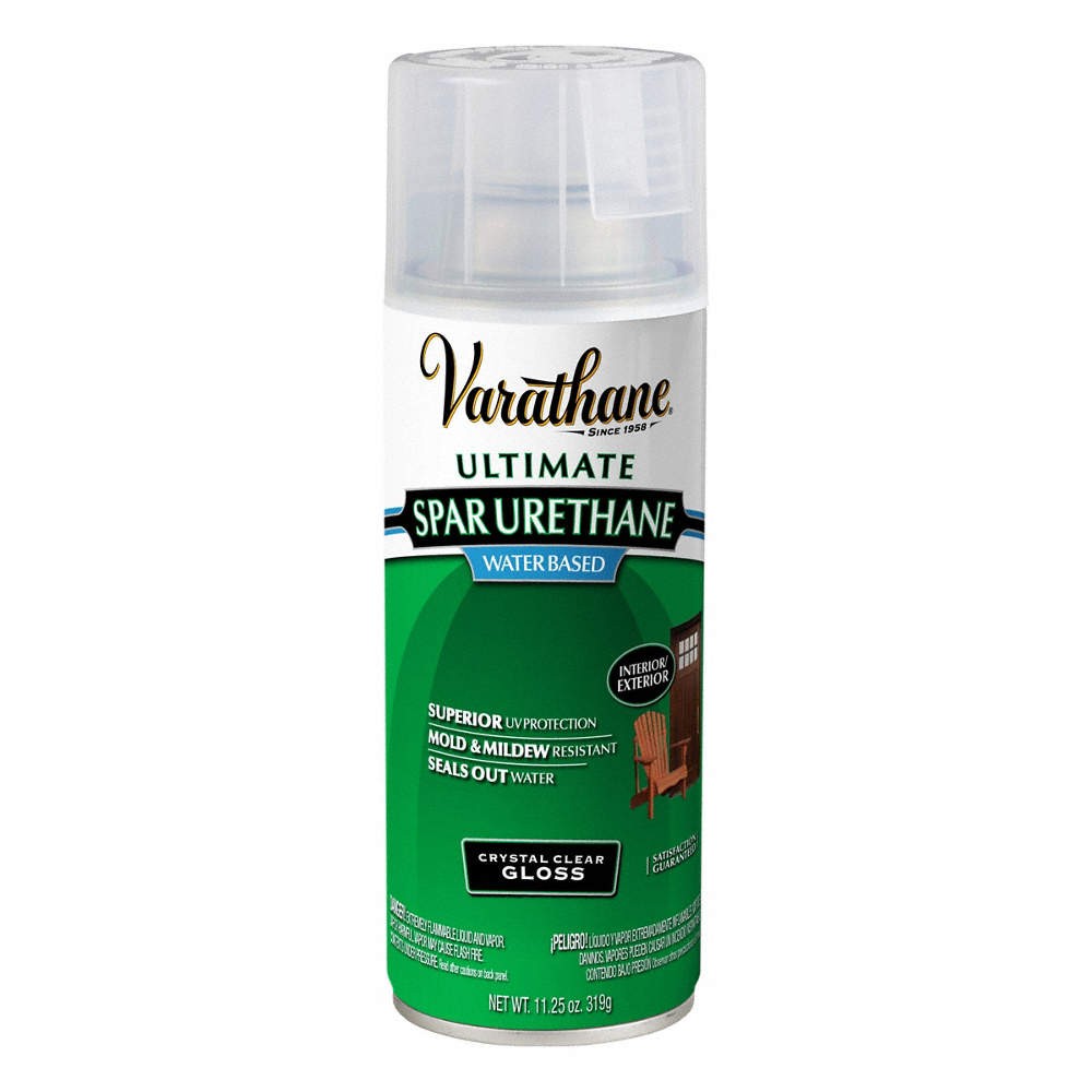RUST-OLEUM 250081 Spar Urethane Spray,Clear,11.25 oz 1TBK7