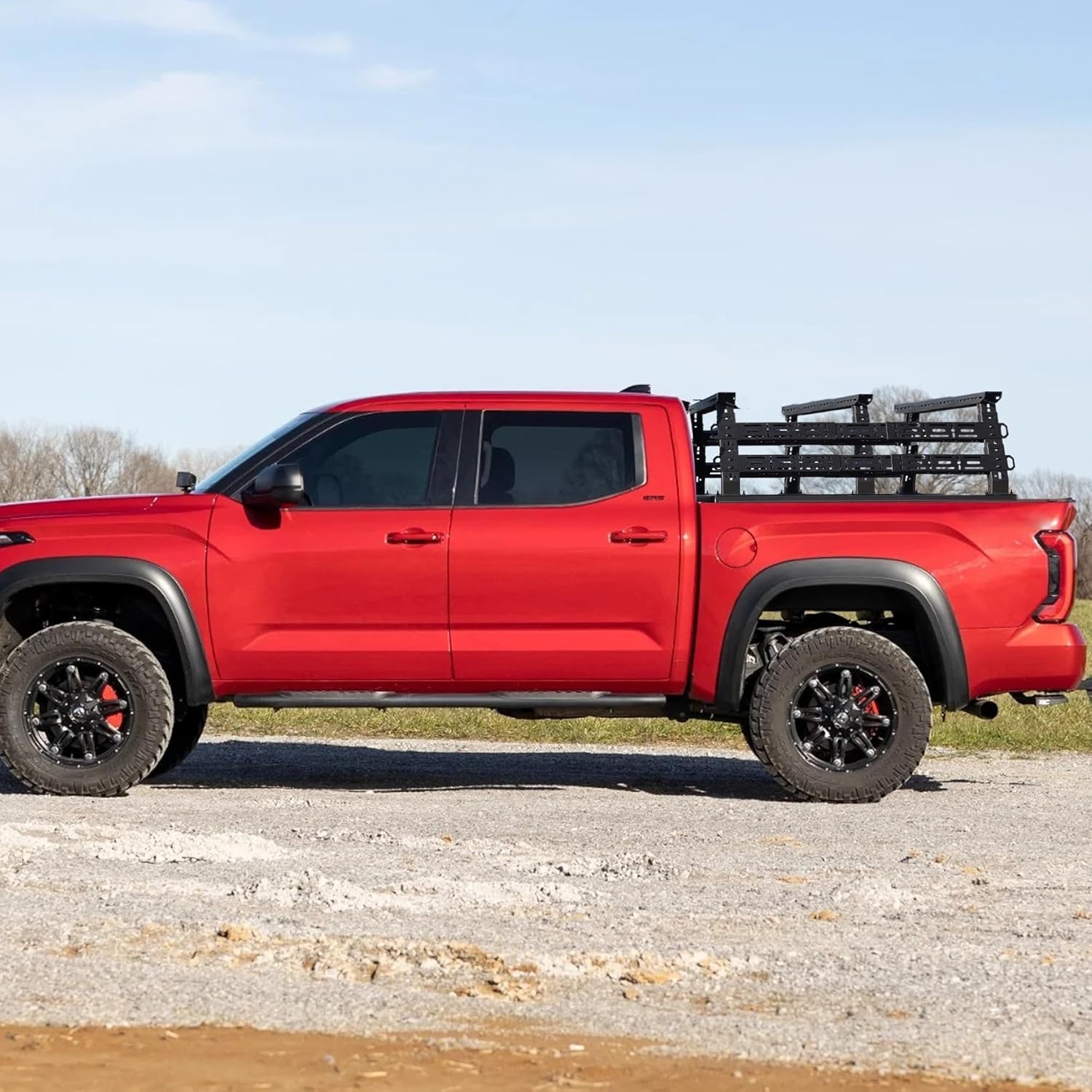 1300 Lbs Load Full-Size Truck Overland Bed Rack Adjustable 16″-25″ High W/ 4 Cro
