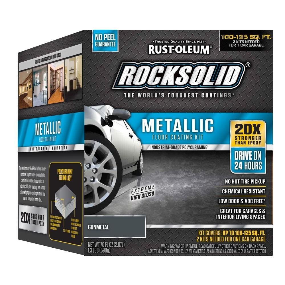 Rust-Oleum 299743 RockSolid Metallic Garage 70 fl oz (Pack of 1), Gunmetal
