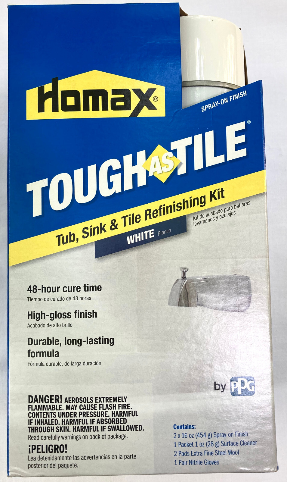 Homax Tough As Tile Refinishing Kit White 32 oz Spray-On Epoxy PPG Tub Sink Tile