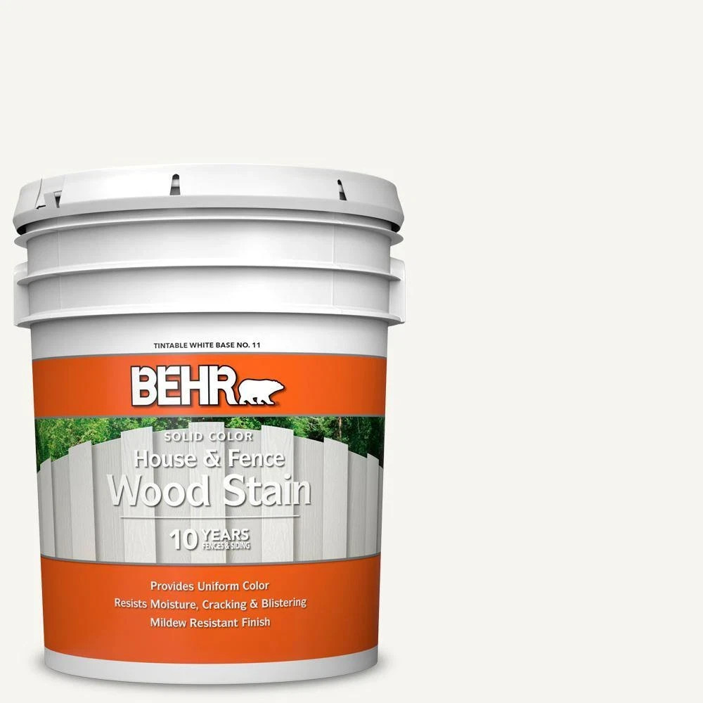 NEW 5 Gal White Solid Exterior Wood Stain for House Siding and Fence Protection