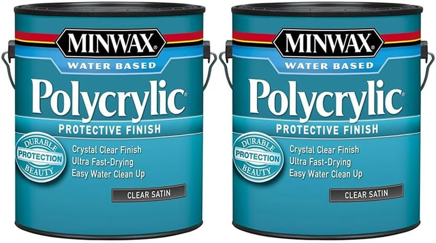 2 Pack Clear Polycrylic Satin Finish – 1 Gal Water-Based Coating