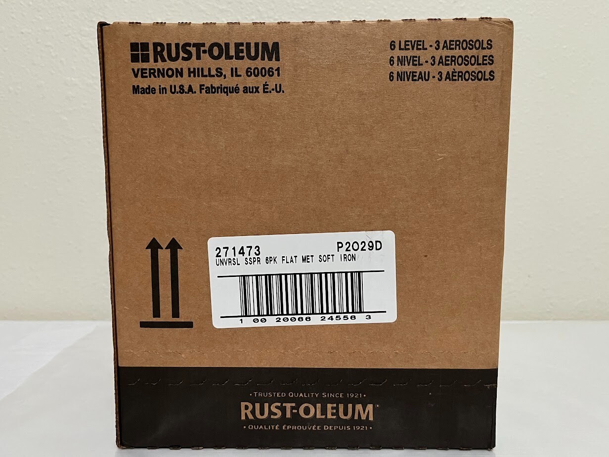 6 x Rust-Oleum ~ Metallic Flat Soft Iron Spray Paint 11 oz ea Factory Case