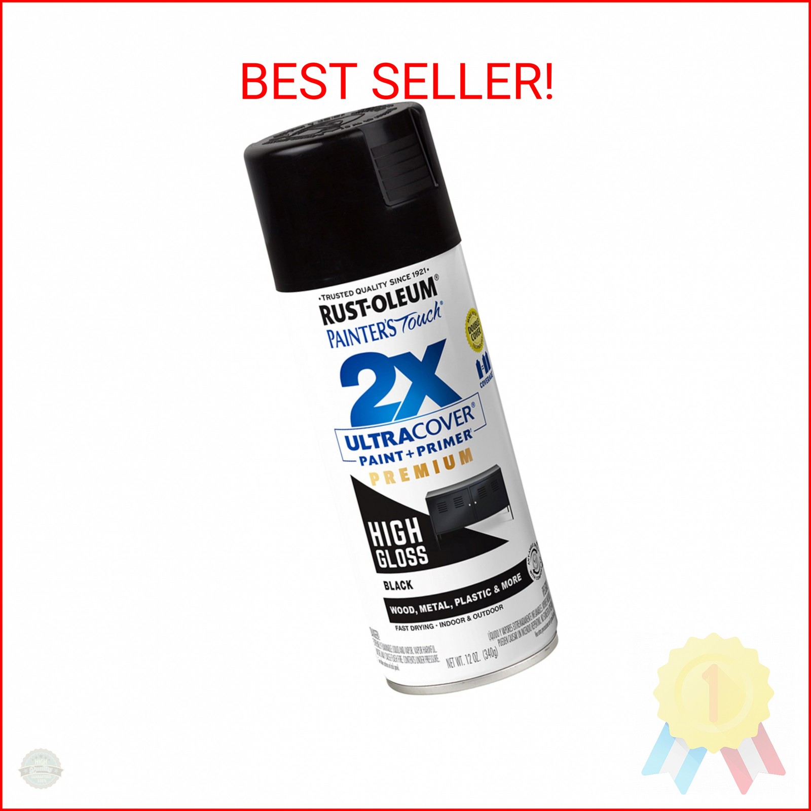 Rust-Oleum 331172 Painter’s Touch 2X Ultra Cover Spray Paint, 12 oz, High Gloss