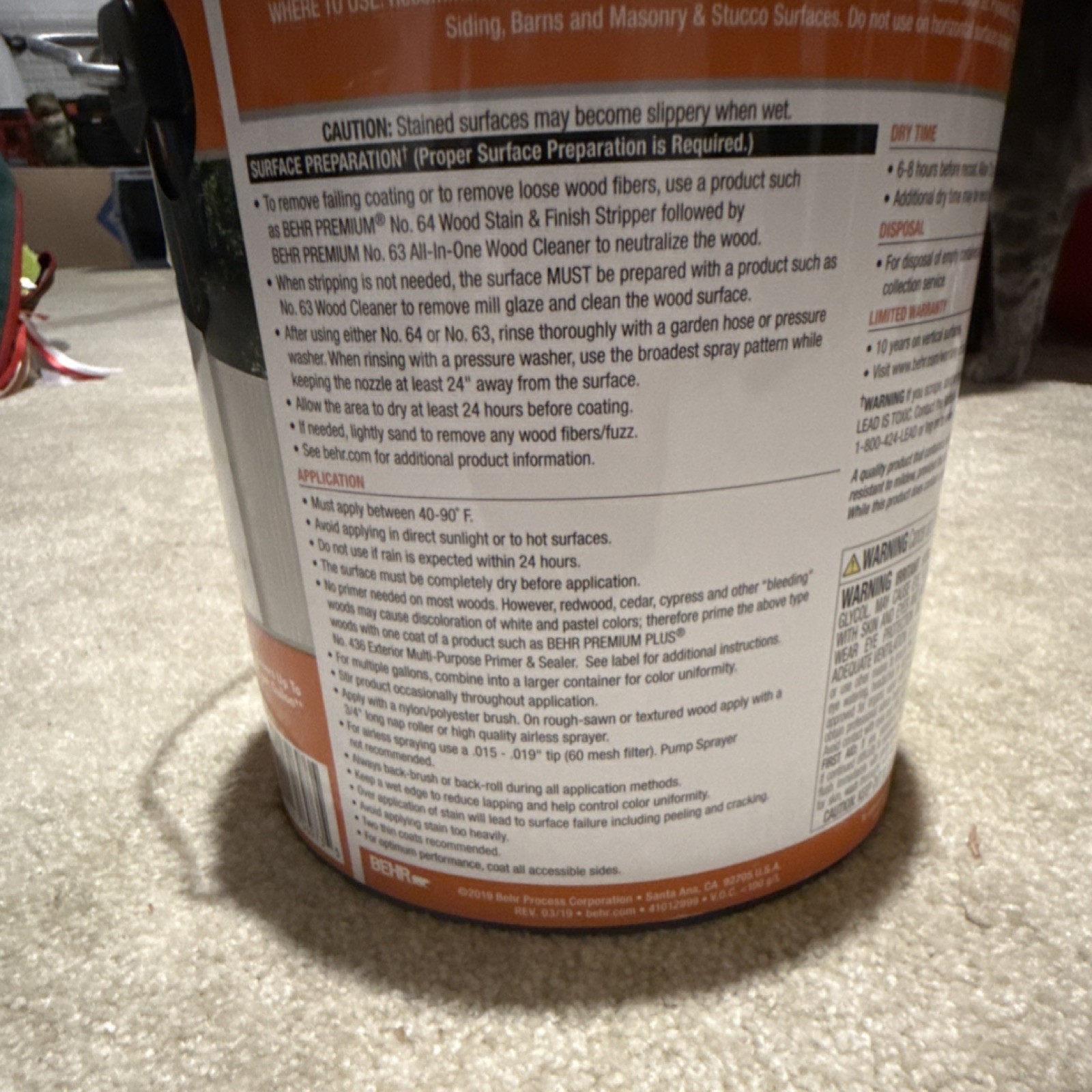 Behr Solid Color Tintable White Base No. 11 Stain 1 gal 2 Pack