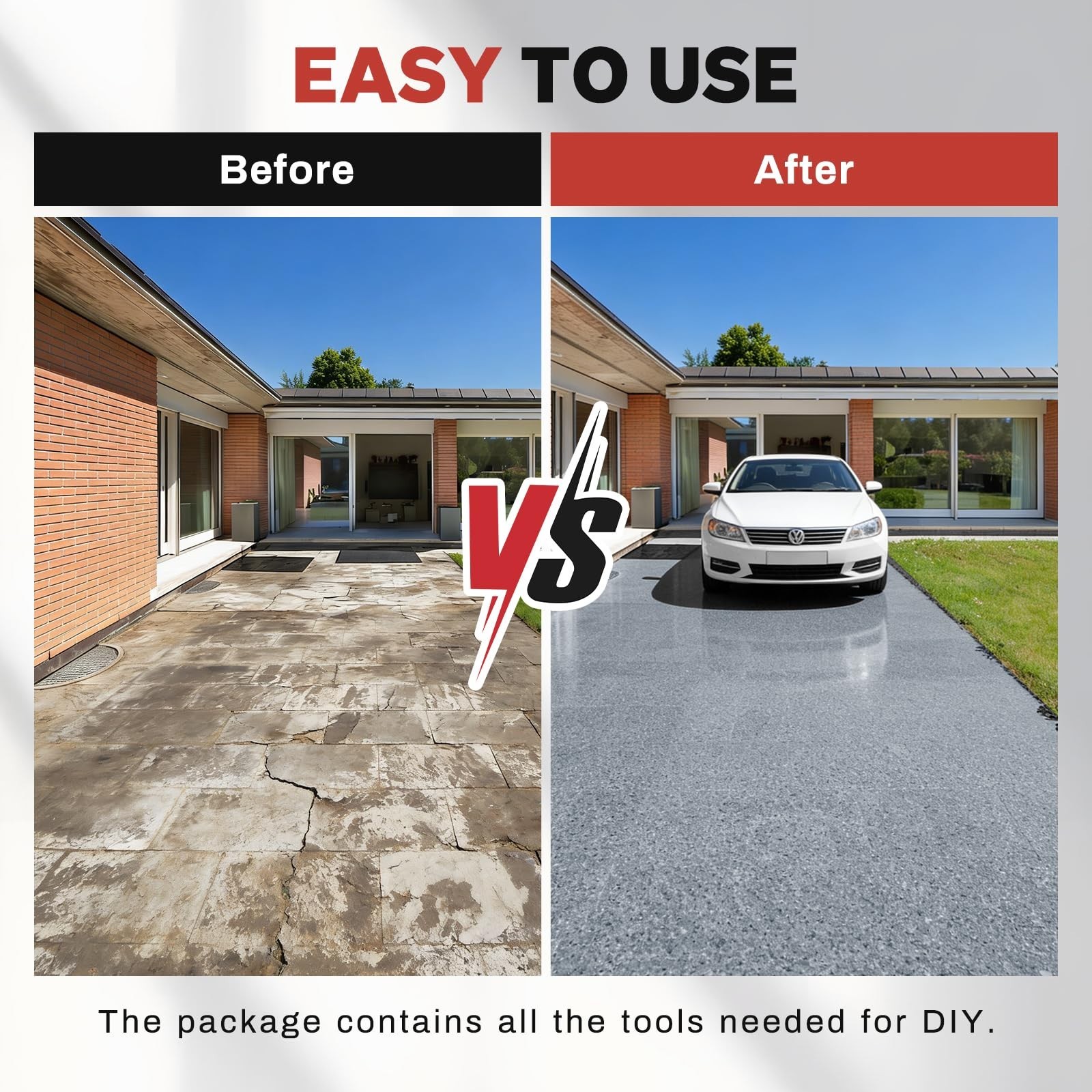 Epoxy Floor Paint Kit with Colored Sand – Non-Slip Marble Finish, Self-Leveling,