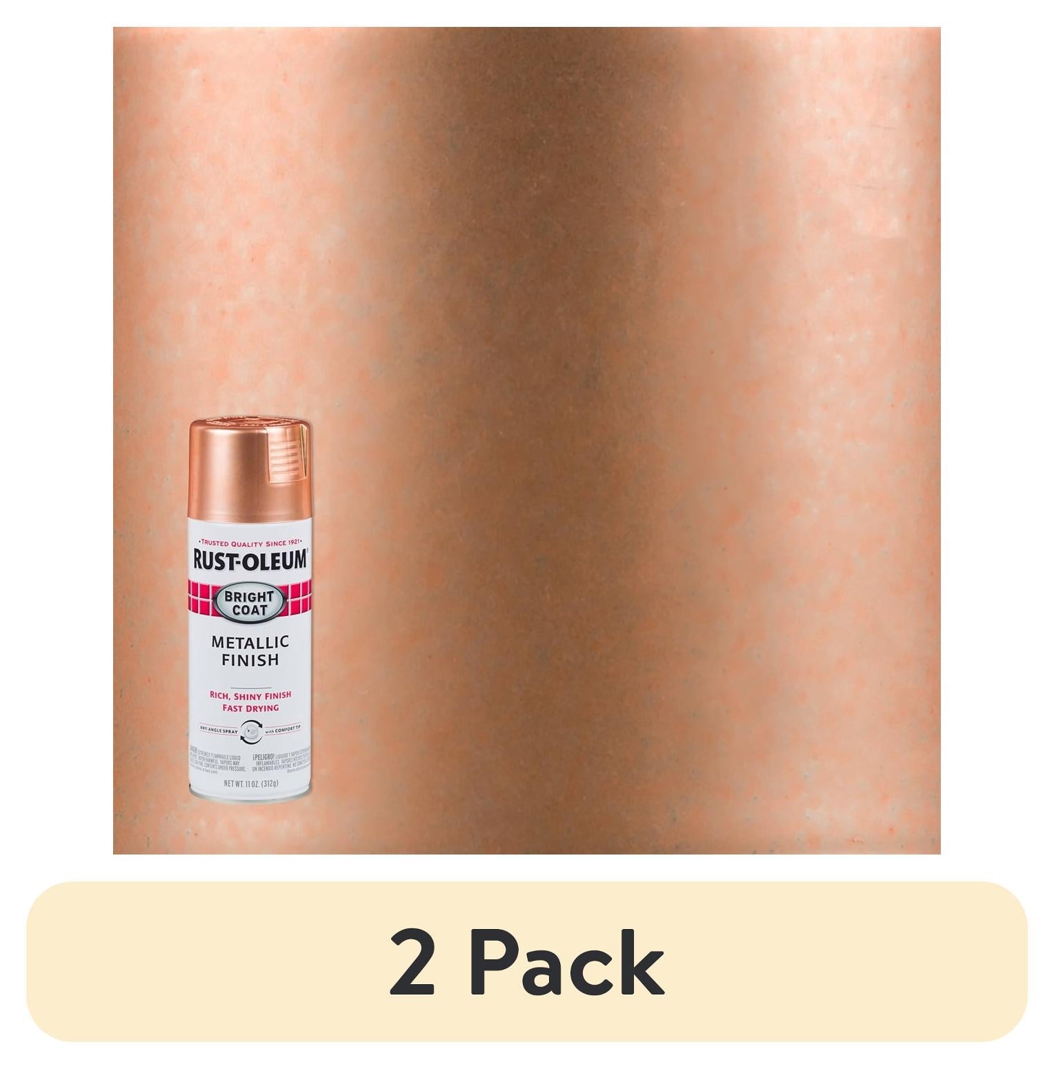 (2 pack) Copper, Stops Rust Bright Coat Metallic Spray Paint, 11 oz