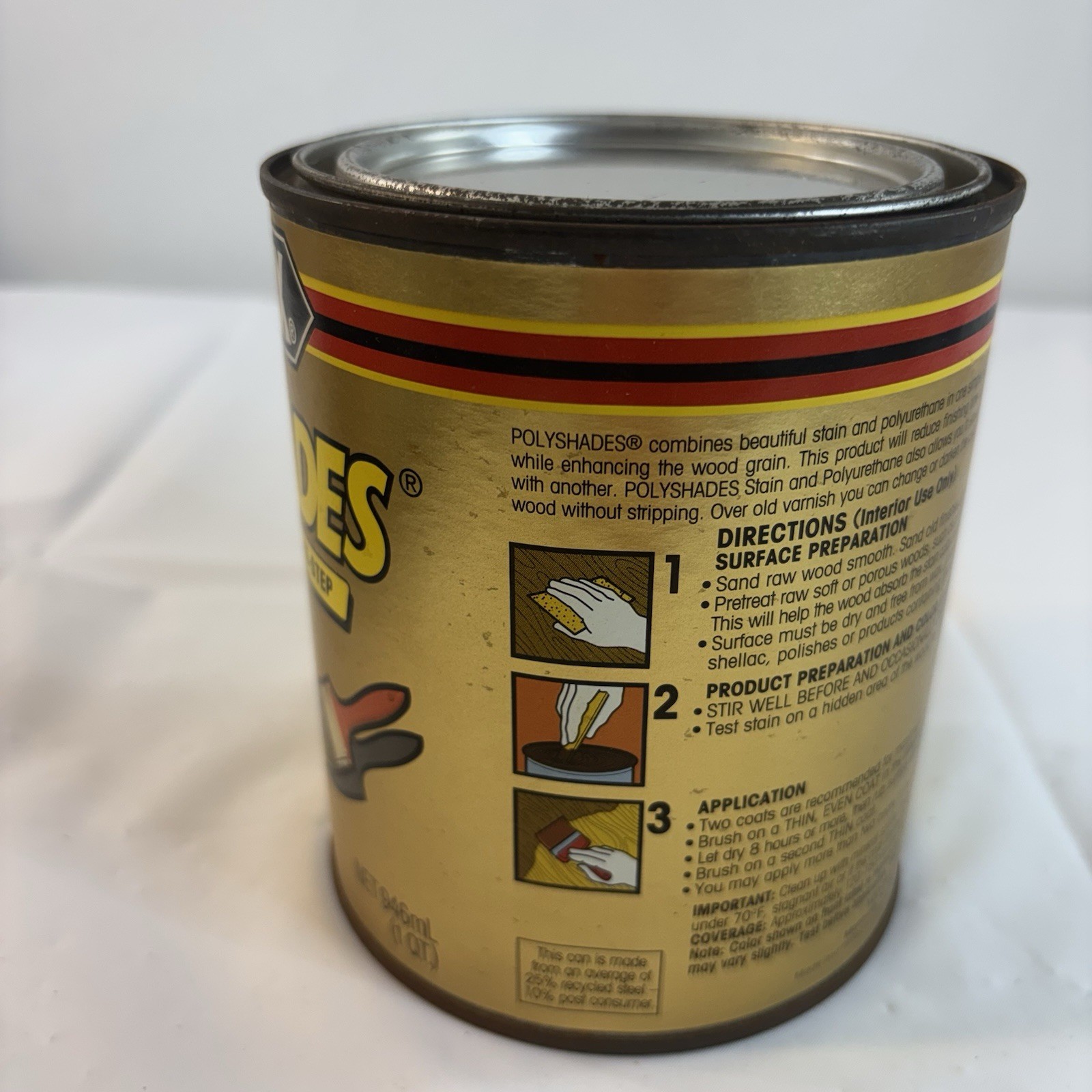 Minwax Polyshades Wood Stains, Satin Honey Pine 1 qt. 310 Made In The USA Vtg.