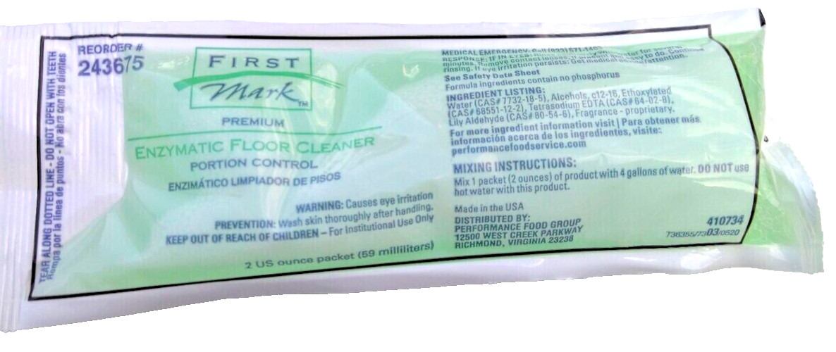 First Mark Premium Enzymatic Floor Cleaner (2 US ounce packet) Qty: 5 packets