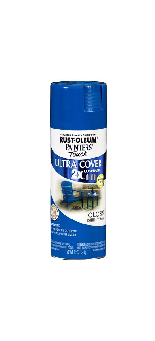 PAINTER’S Touch Gloss Spray Paint, Gloss, Brilliant Blue, 12 oz, Aerosol Can