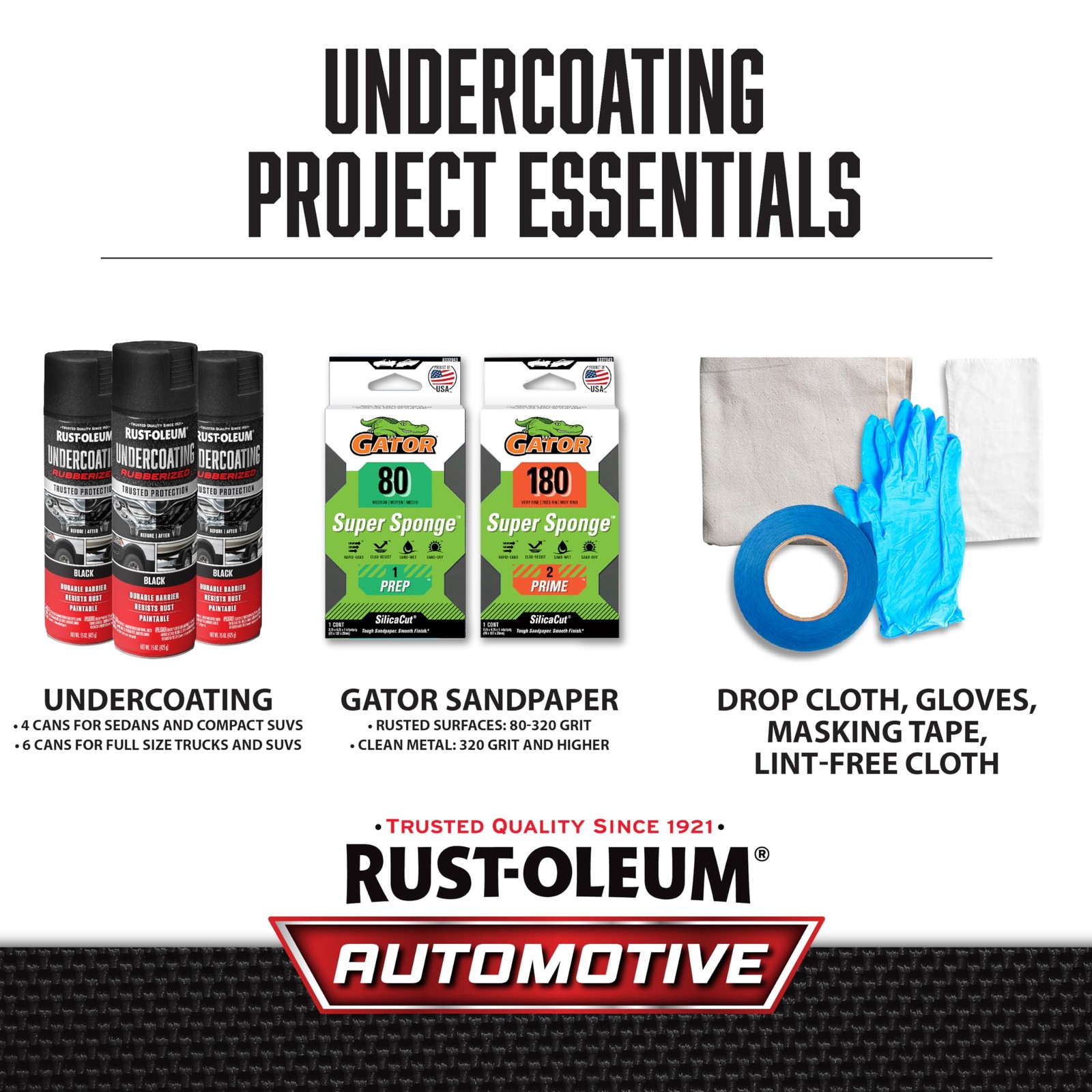 Rust-Oleum 248657-6PK Stops Rust Undercoating 15 Ounce (Pack of 6), Black