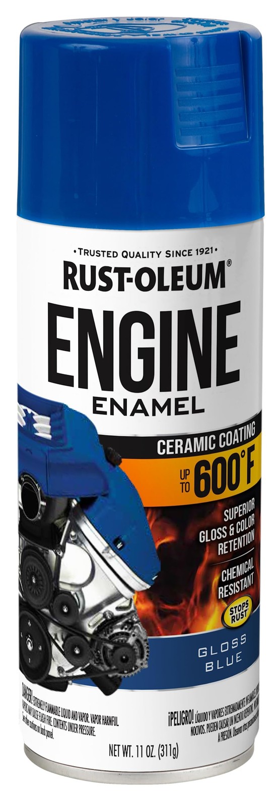 Rust-Oleum 363574 Engine Enamel Spray Paint, 11 Ounce (Pack of 1), Gloss Blue