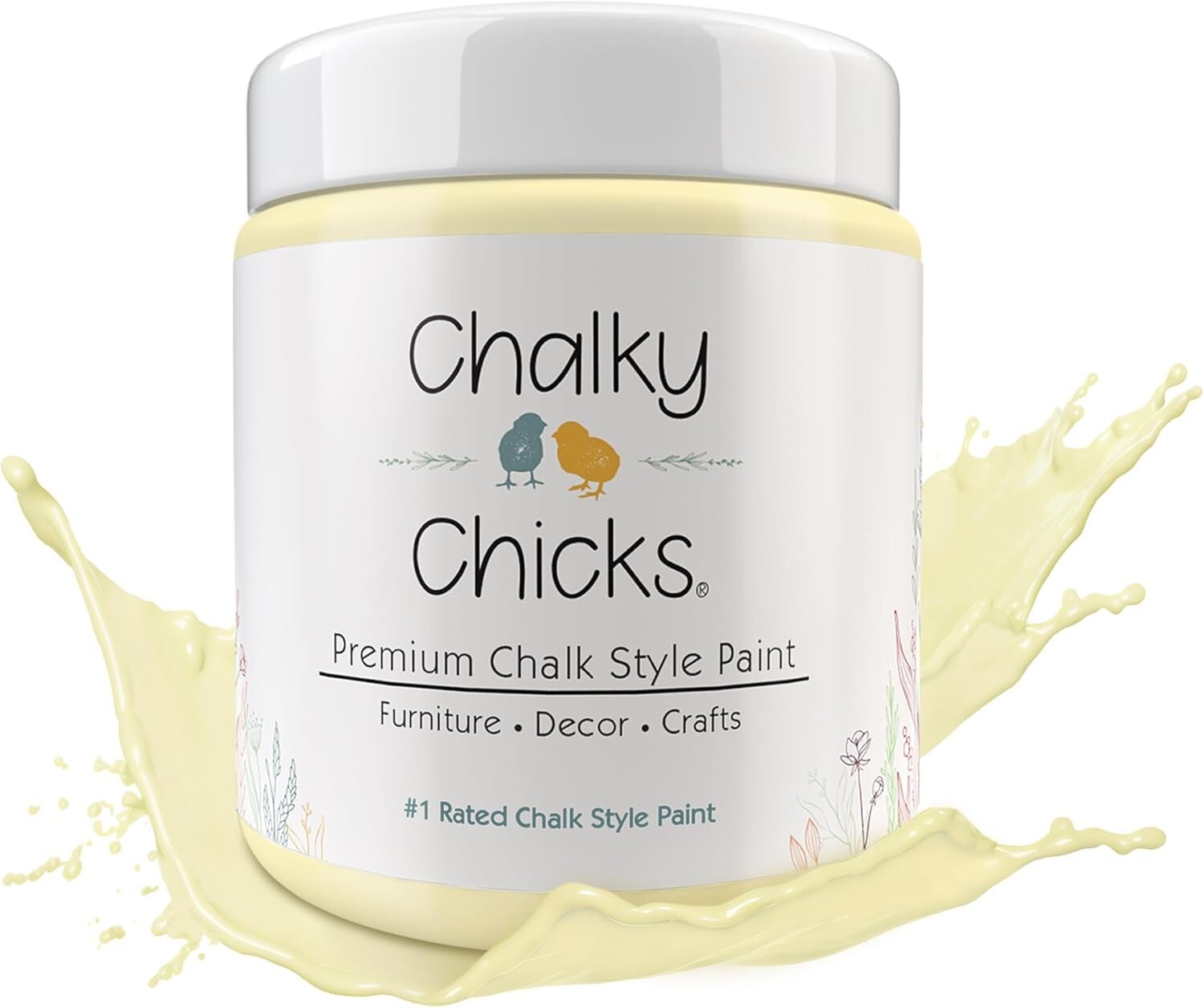 Versatile 4 Fl Oz Daisy Yellow Chalk Paint – Quick Drying for Furniture & Walls