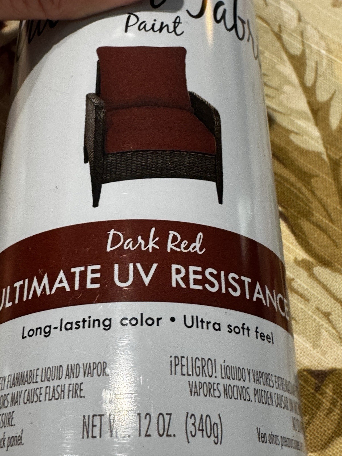 Rust-Oleum Outdoor Fabric Spray Paint, UV & Weather Resistant, 12oz Dark Red