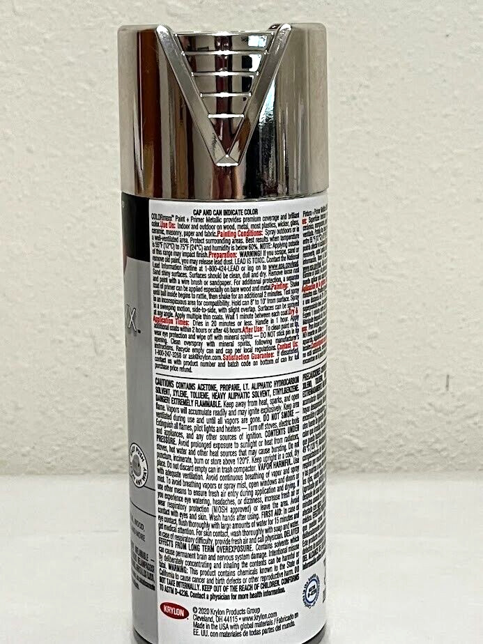 Krylon Colormaxx ~ Metallic Silver ~ Spray Paint 11 oz Paint + Primer 5590