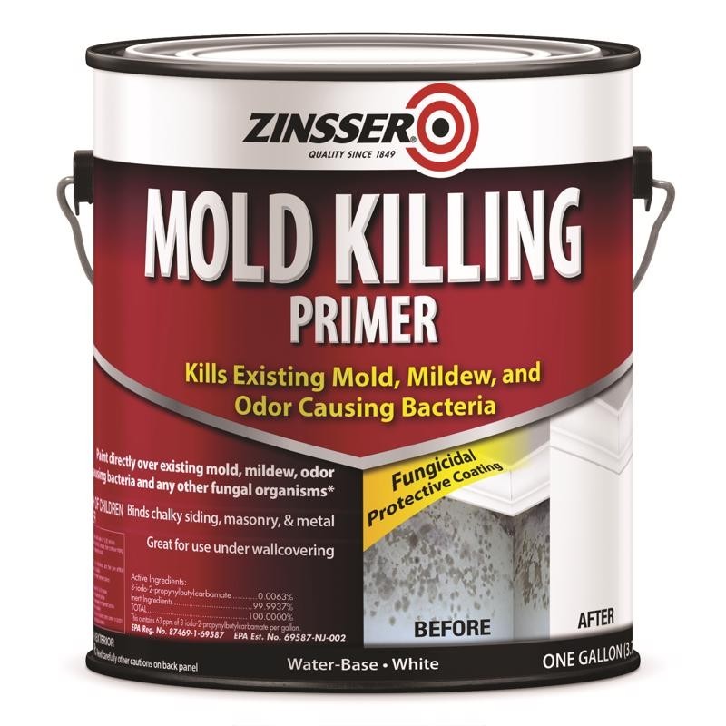 Zinsser White Water-Based Acrylic Mold Killing Primer 1 qt 276087 All Surfaces