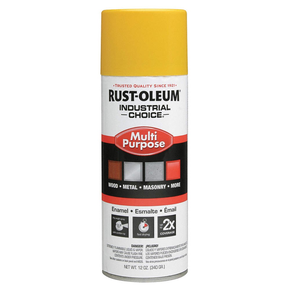RUST-OLEUM 1644830 Spray Paint,OSHA Safety Yellow,12 oz. 6KN97