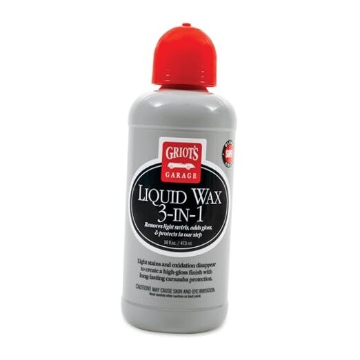 Griots Garage Liquid Wax 3-In-1 for Car Polishing and Detailing, High Gloss
