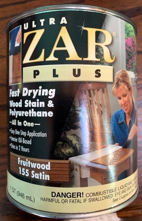 ZAR ULTRA PLUS 155 FRUITWOOD/SATIN Stain and Polyurethane All in One QUART