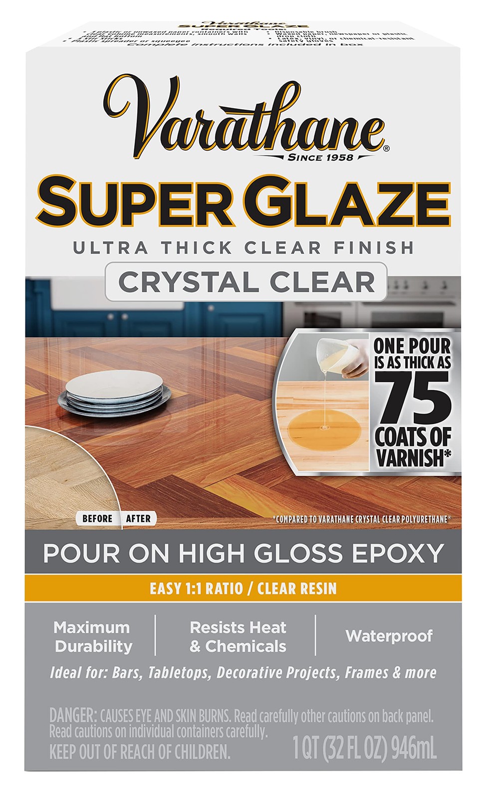 Crystal Clear Super Glaze High Gloss Epoxy Finish Kit