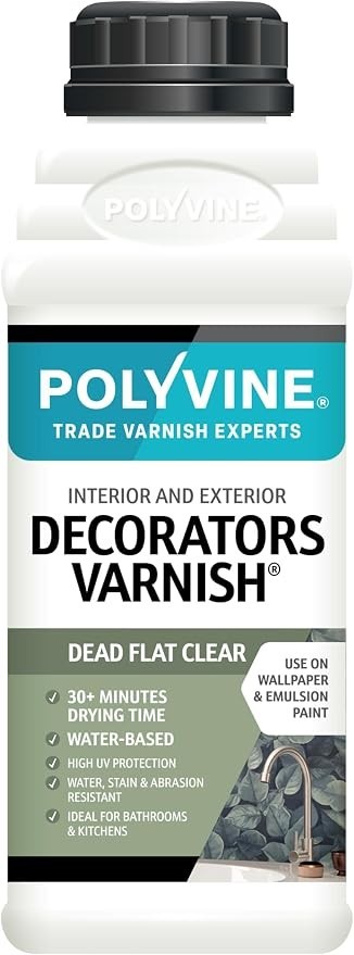 Dead Flat Varnish Pint 500ml Water Based Low Odor Quick Drying Interior Wood