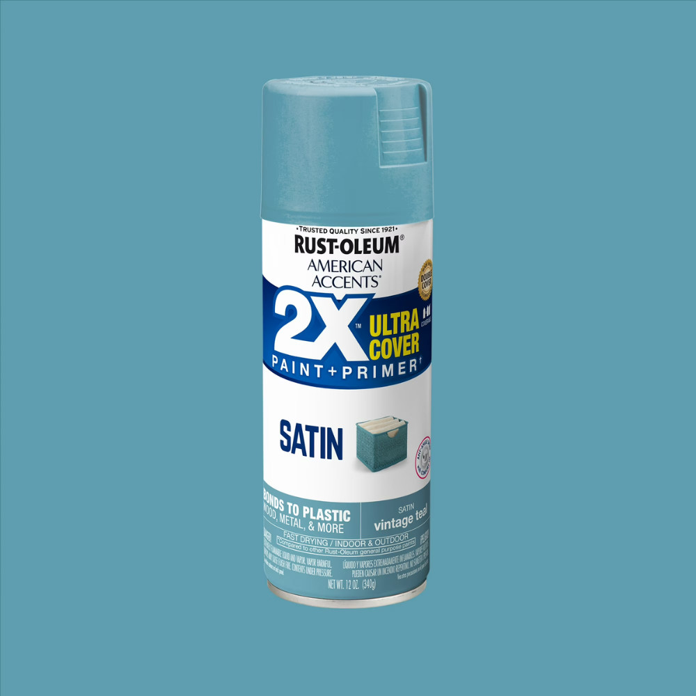 6 Pack Rust-Oleum American Accents 2X Satin Vintage Teal Spray Paint, 12oz Cans