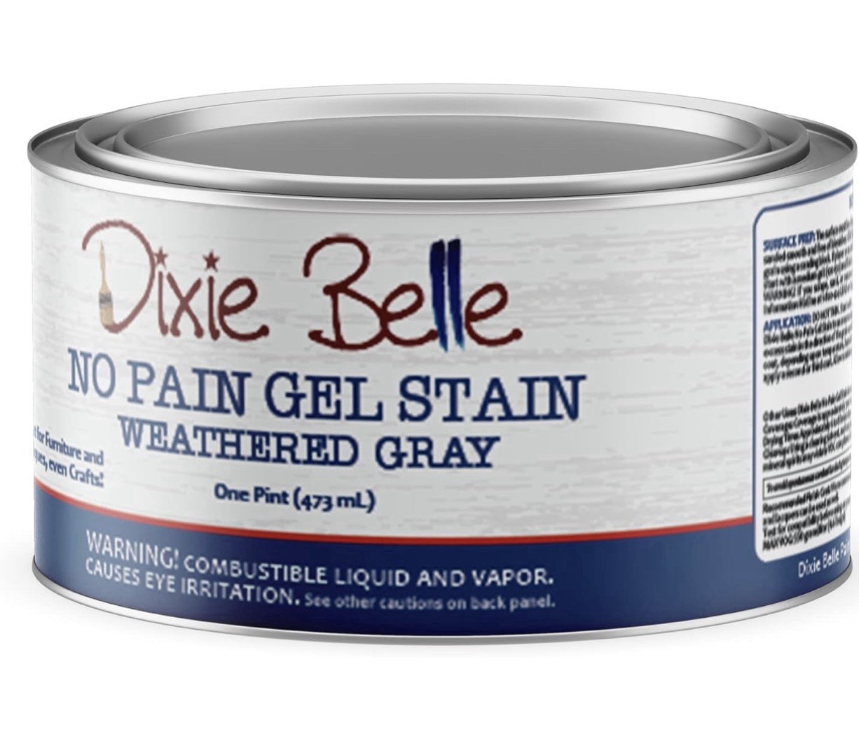 DIXIE BELLE NO PAIN GEL STAIN WEATHERED GRAY ONE PINT Woodworking CRAFTS