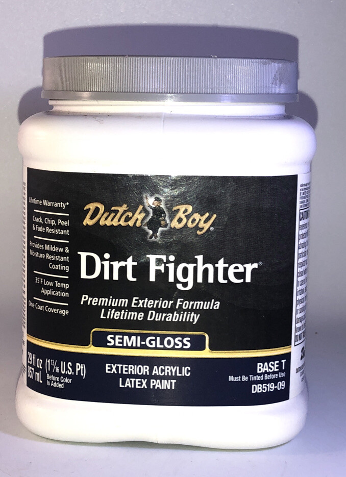 Dutch Boy DB519-09 Dirt Fighter Semi Gloss Exterior Acry Latex Paint,Base T,29oz