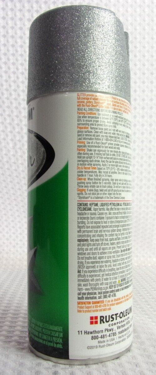 Rust-Oleum 267734 Silver Glitter Intense Shimmer Finish Spray Paint 3-pack NEW