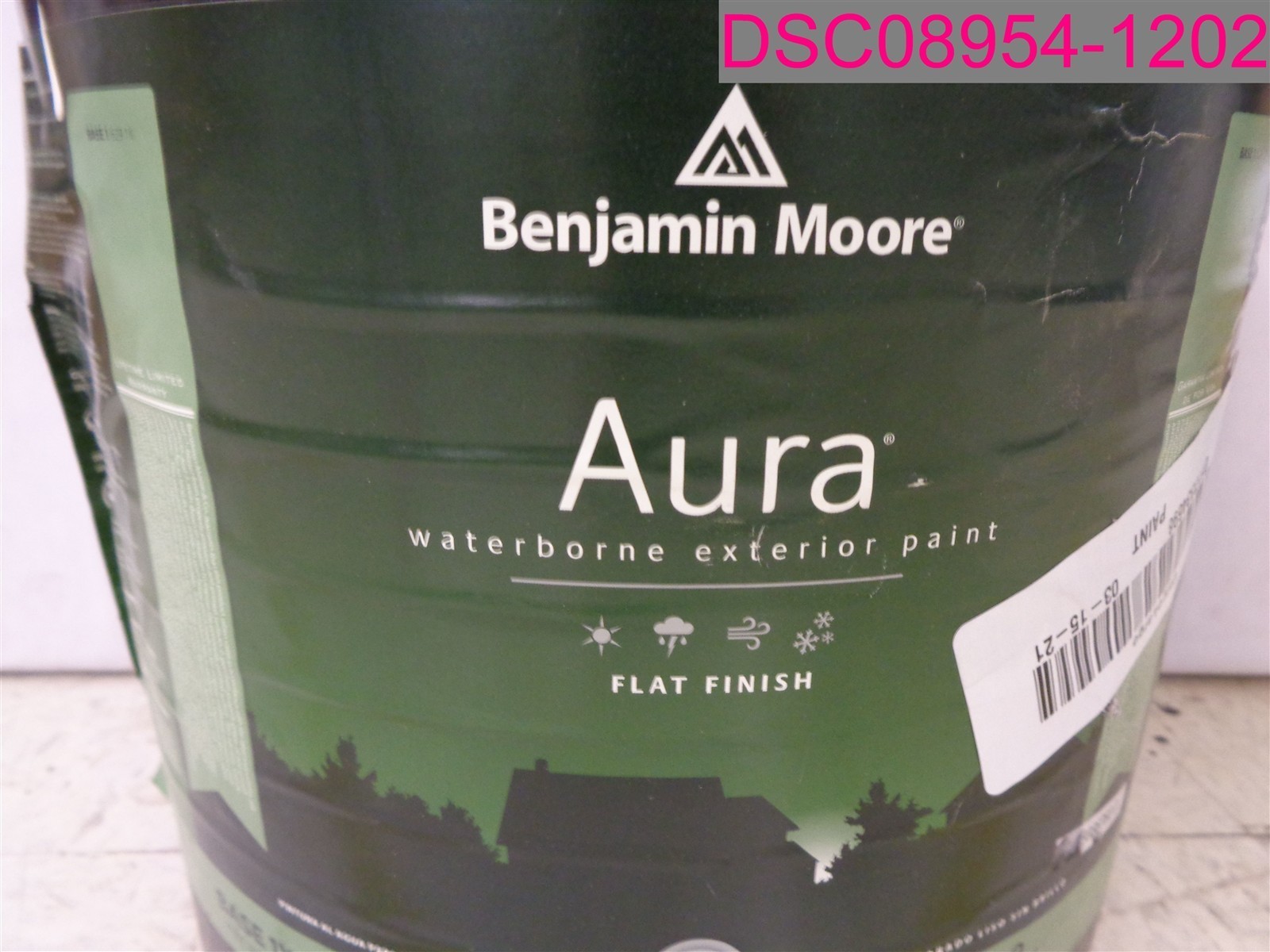 Benjamin Moore Aura Waterbone Exterior Paint Flat Finish BASE 1X 629, 4.84 Gal.