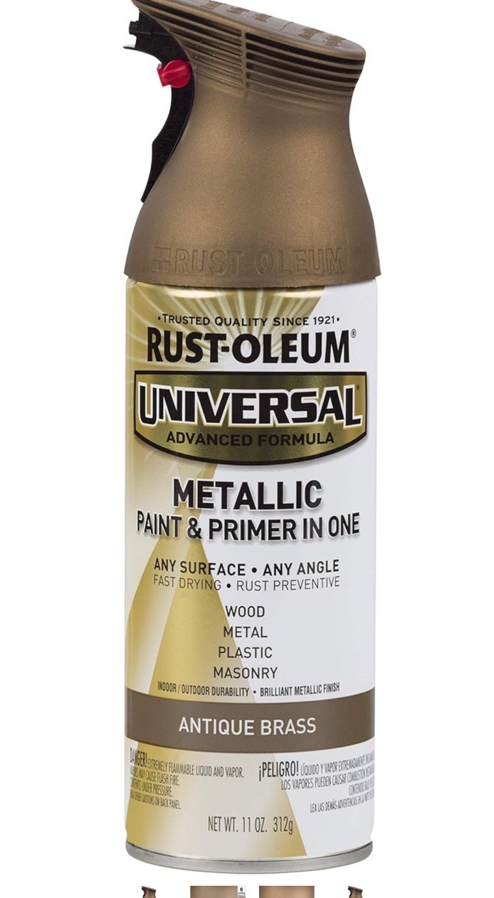 Rust Oleum Universal Spray Paint 12 Ounce – Color Antique Brass (2 cans)