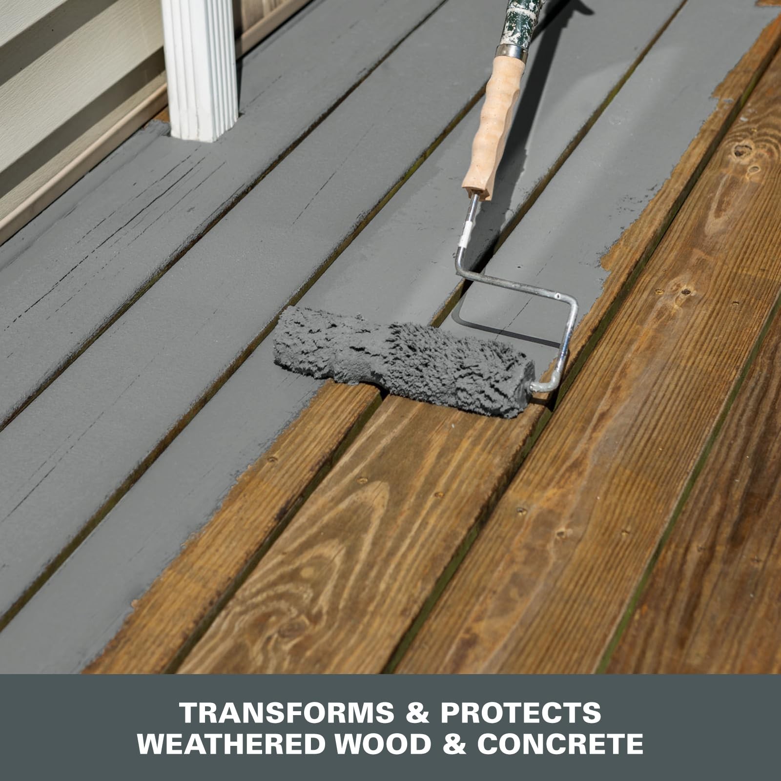 KILZ Over Armor Solid Color Exterior Resurfacer, Textured, Slate Gray, 1 Gallon