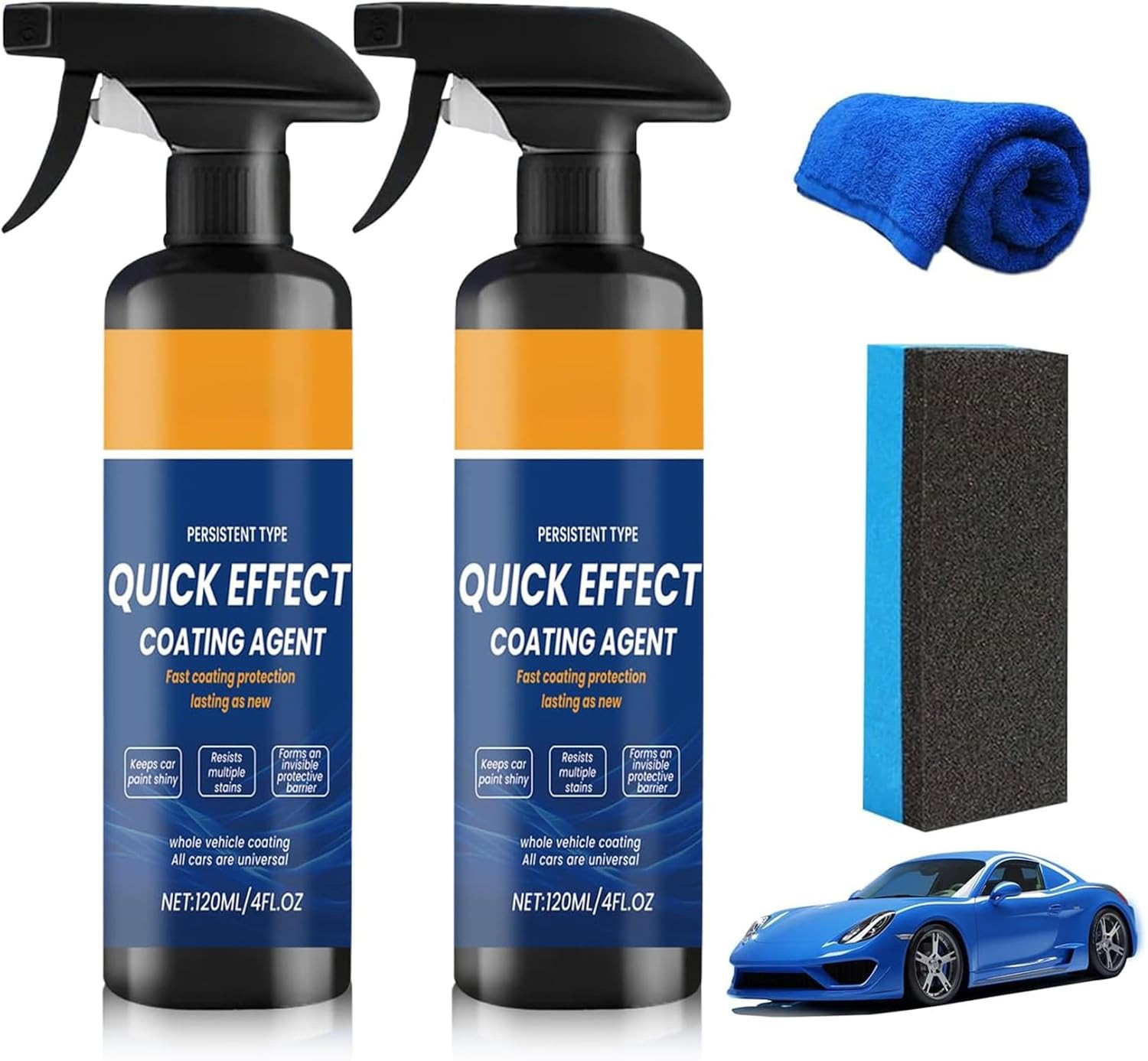 Car Quick Coating Spray, 2-Pack, Advanced Paint Protection, Vehicle Detailing…