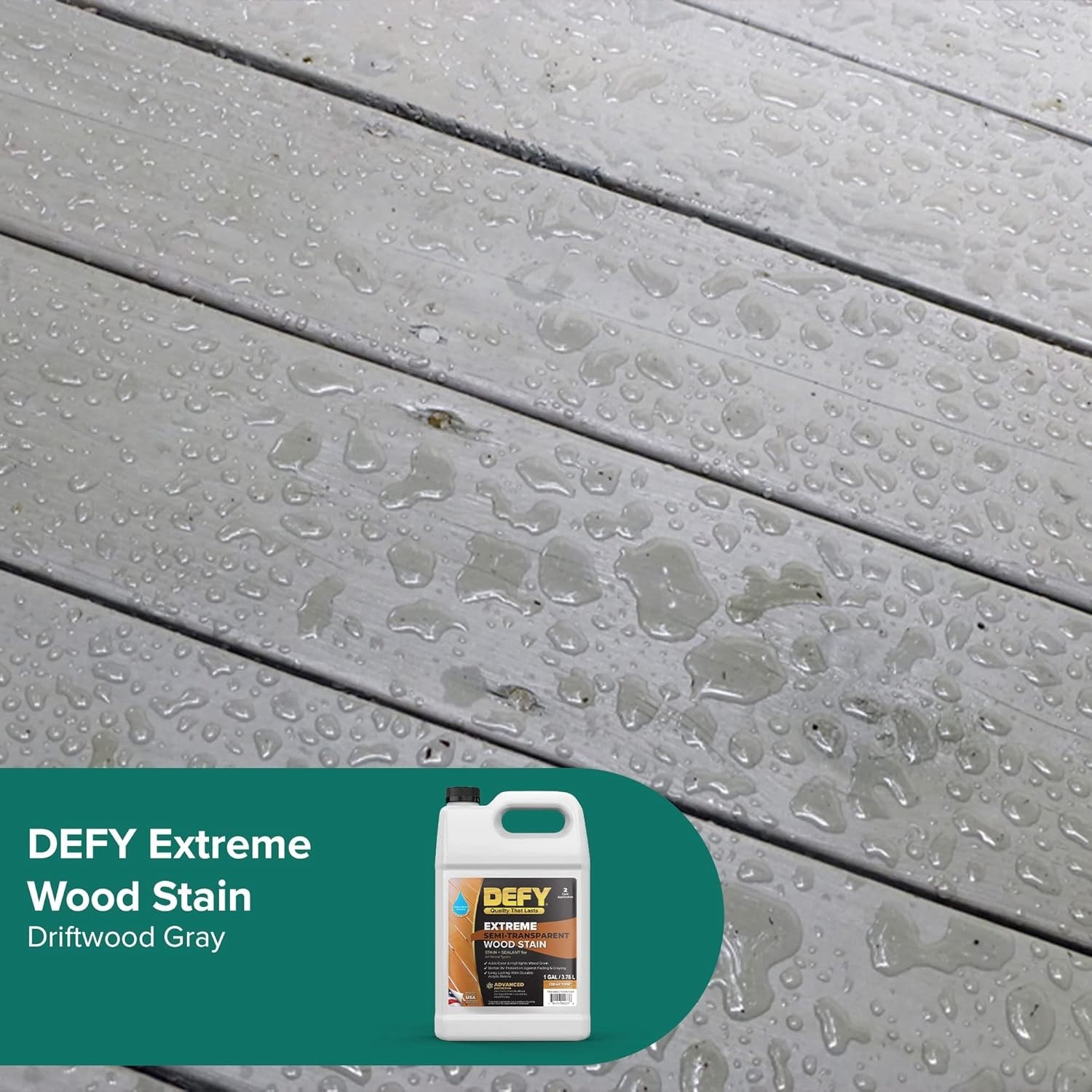1 Gallon Semi-Transparent Wood Stain & Sealer in Gray – Easy Outdoor Application