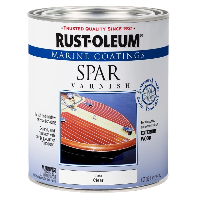 Clear Marine Coatings Gloss Spar Varnish UV Resistant Outdoor Wood Finish 1 Qt