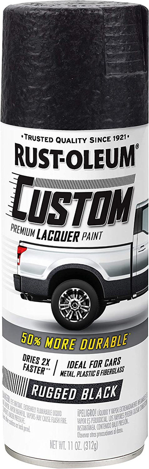 Rust-Oleum 323350 Custom Lacquer Spray Paint 11oz – Rugged Black